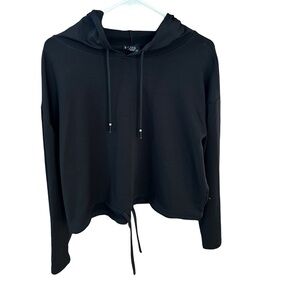 R. Sofia fleece up black hoodie size large